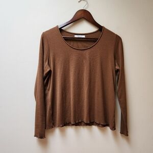 Smash + Tess Brown Ribbed Shirt